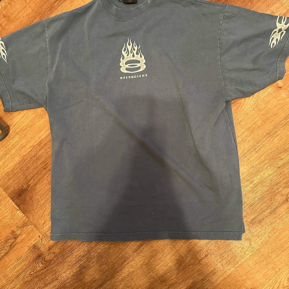 Balenciaga navy blue boxy oversized T shirt